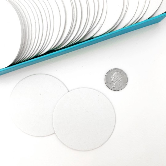 White Paperboard Round Bases for Crafting ~ Set of 10 ~ 65mm (2-1/2")